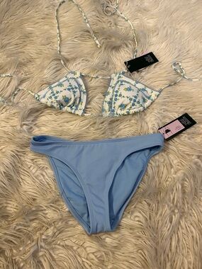 Wild Fable Light Blue Floral Bikini